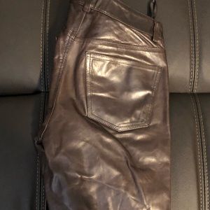 Genuine brown leather pants size 4